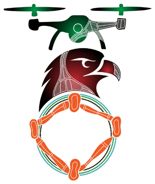 AI FIRST NATIONS drone-and-bird emblem